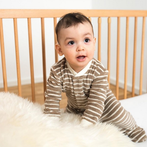 Bio Baby Schlafoverall aus Biobaumwolle Frottee | Bettwaren in Bio-Qualität